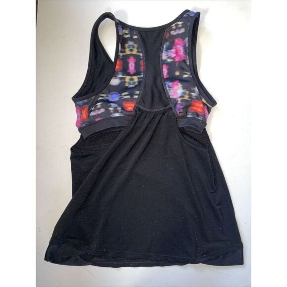Ladies Athleta athletic tank size XS w/Bra Black Front Color Back